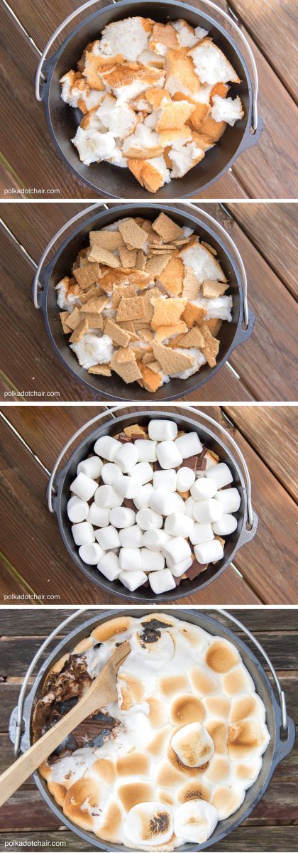 10-Minute Dutch Oven S'more Cake Recipe | Dutch Oven Recipes For Cooking Outdoors