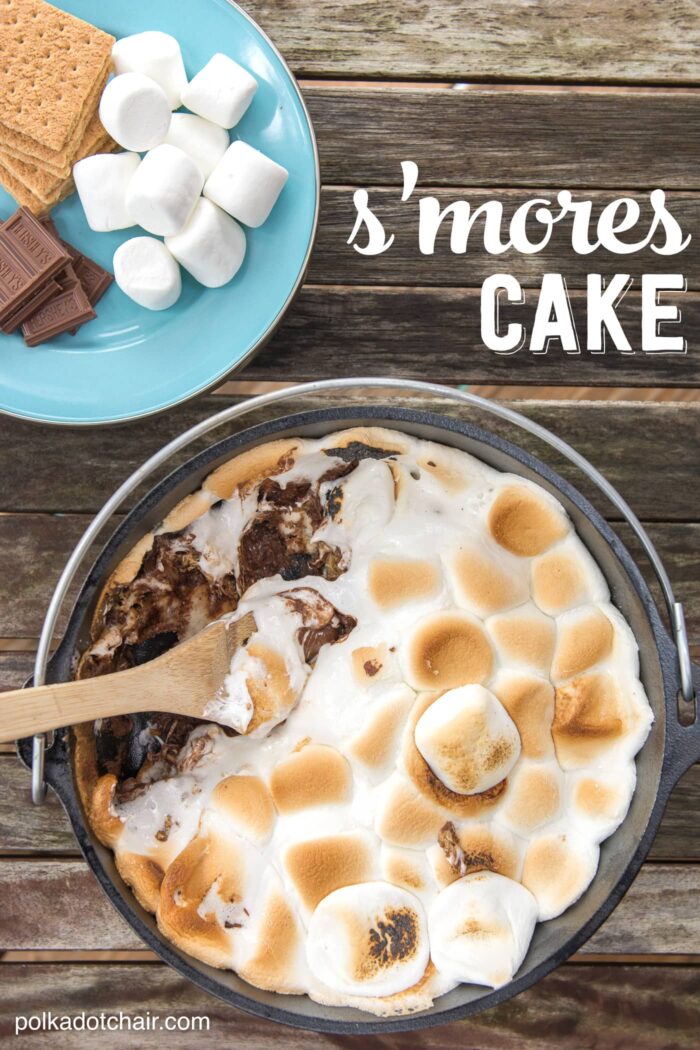 Super easy recipe for S'mores cake! 
