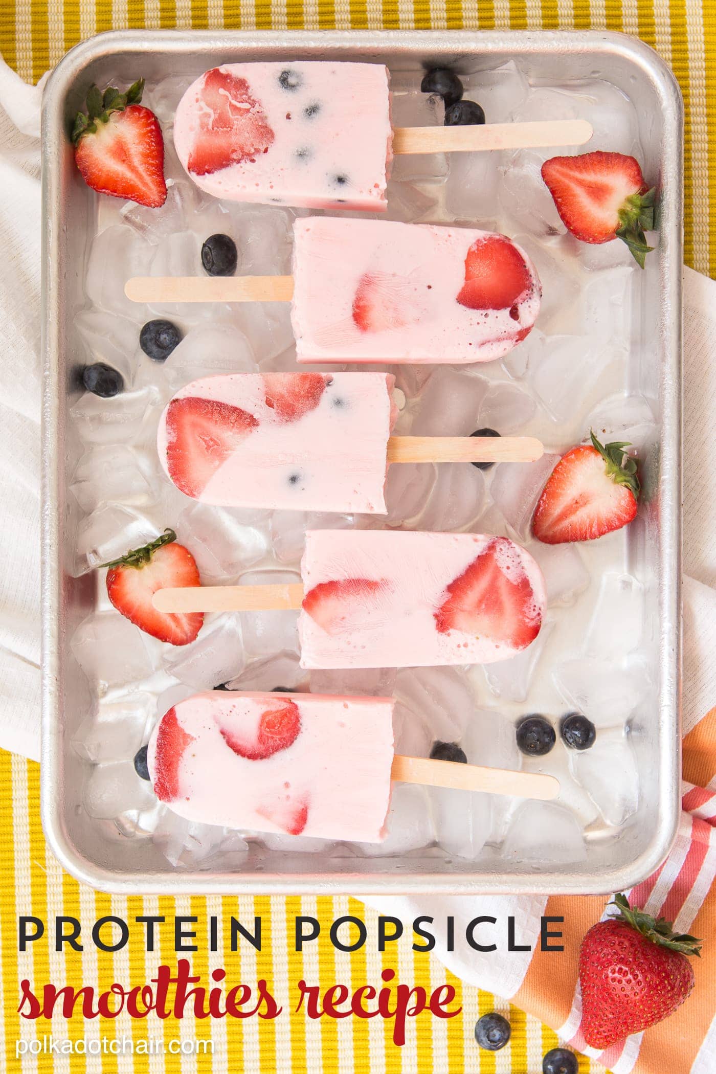 Recipe for Protein Smoothie Popsicles with fresh fruit