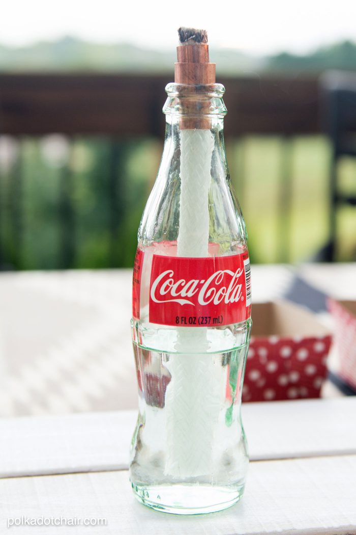 DIY tabletop s'mores maker made from upcycled Coca-Cola bottles