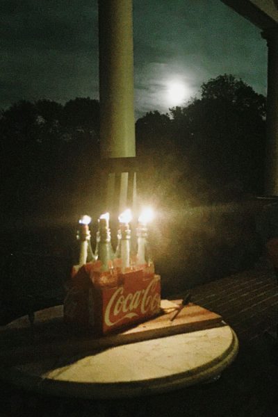 DIY tabletop s'mores maker made from upcycled Coca-Cola bottles