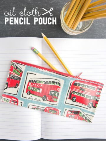 Oil cloth pencil pouch sewing pattern -clever idea for back to school or a teacher appreciation gift