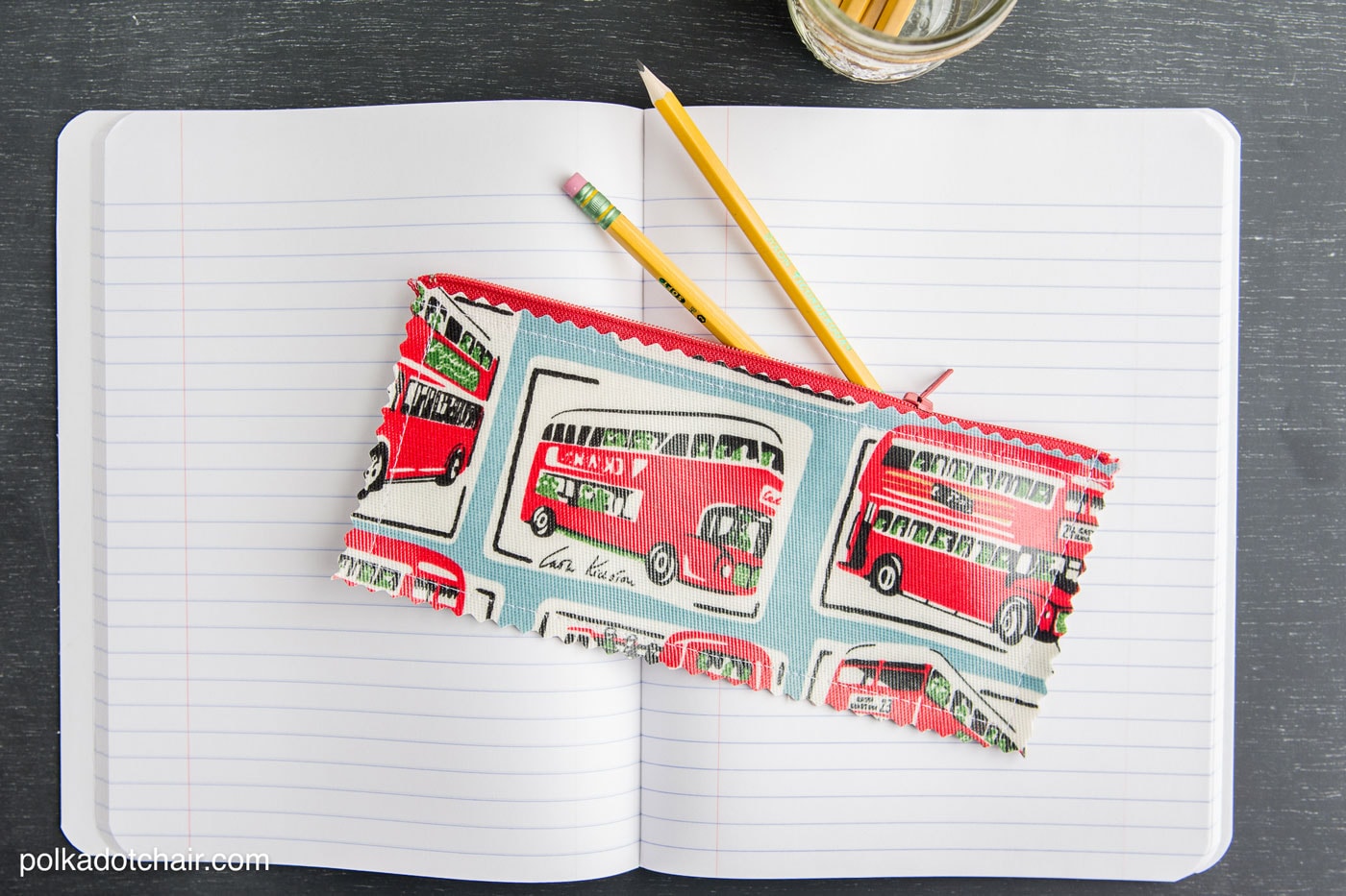 Oil cloth pencil pouch sewing pattern -clever idea for back to school or a teacher appreciation gift