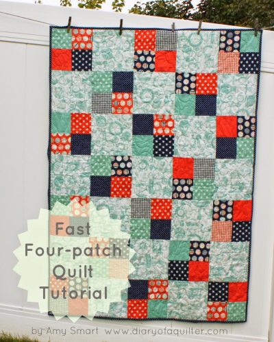 Fast 4 patch quilt tutorial