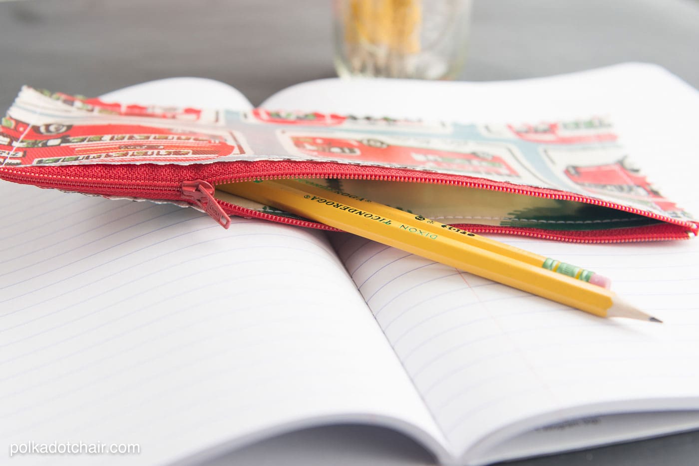 Oil cloth pencil pouch sewing pattern -clever idea for back to school or a teacher appreciation gift