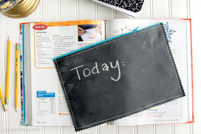 Chalkboard pencil pouch sewing pattern -clever idea for back to school or a teacher appreciation gift 