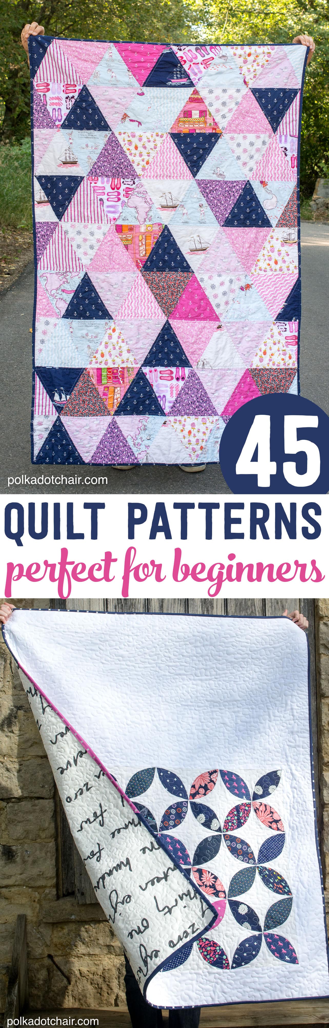 45 Beginner Quilt Patterns And Tutorials On Polka Dot Chair