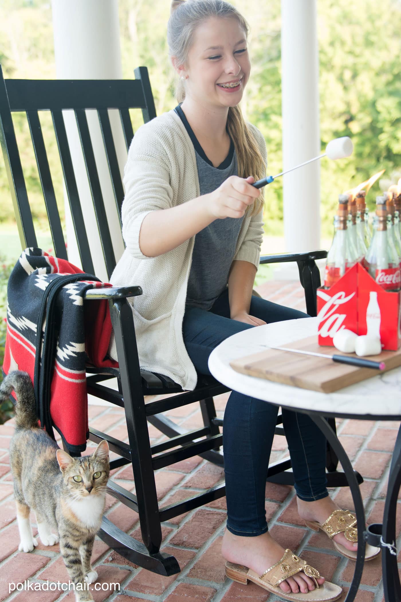 DIY tabletop s'mores maker made from upcycled Coca-Cola bottles