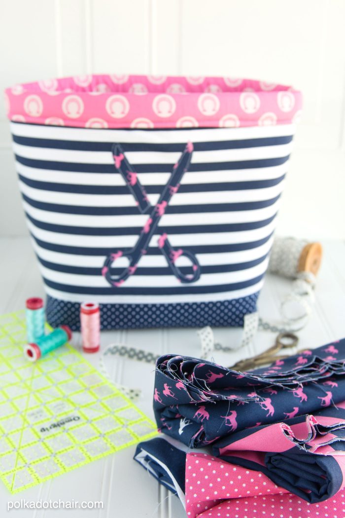 "Never Full" Fabric Basket Sewing Tutorial by Melissa of polkadotchair.com