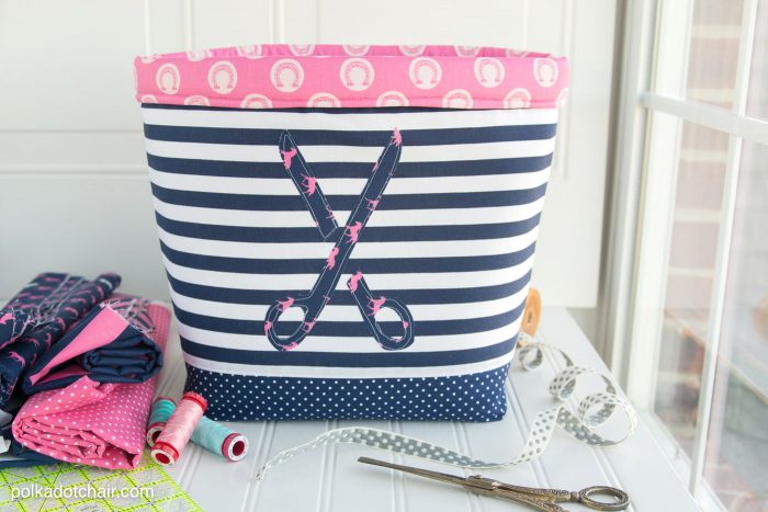 "Never Full" Fabric Basket Sewing Tutorial by Melissa of polkadotchair.com