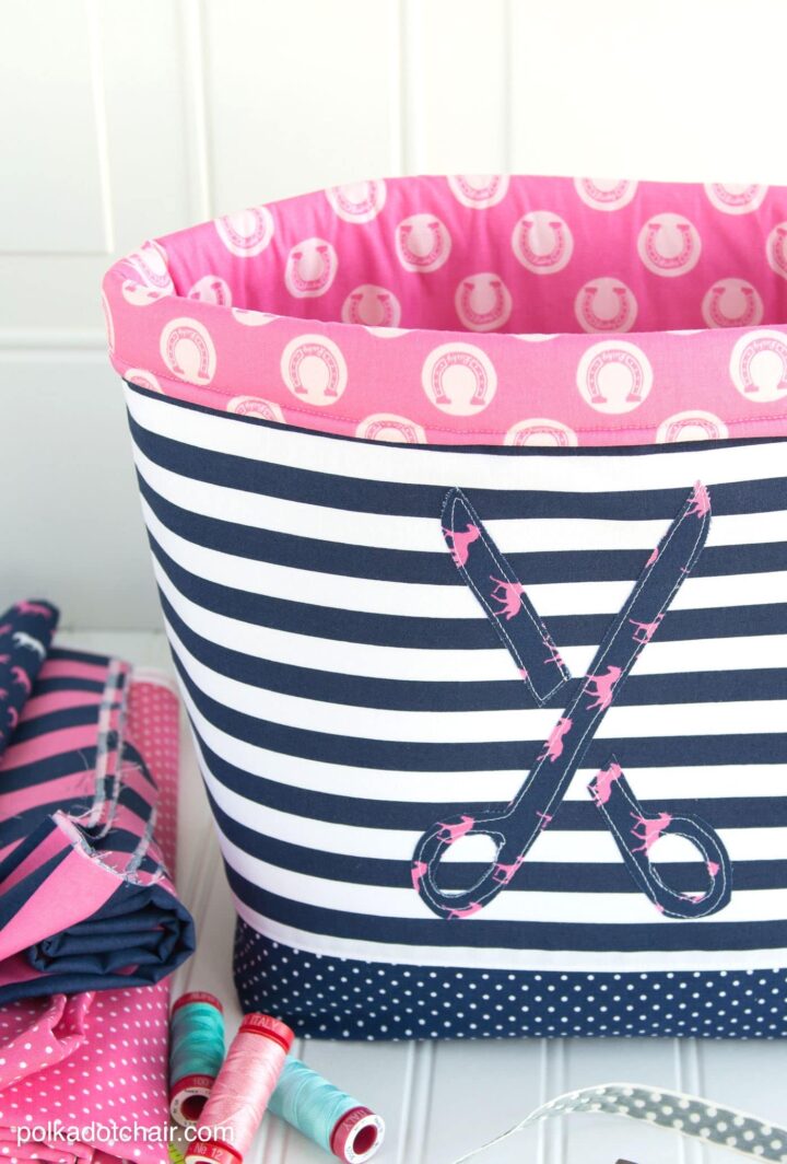 Large Fabric Basket Sewing Tutorial | Polka Dot Chair
