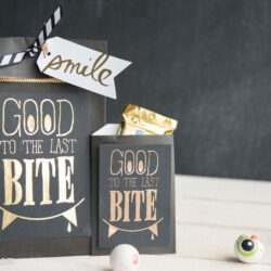 "Good to the Last Bite" DIY Halloween Treat Bags- Includes a free "foil ready" printable
