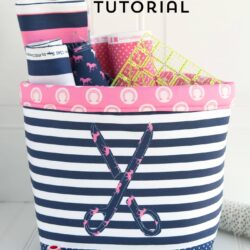 "Never Full" Fabric Basket Sewing Tutorial and free sewing pattern by Melissa of polkadotchair.com