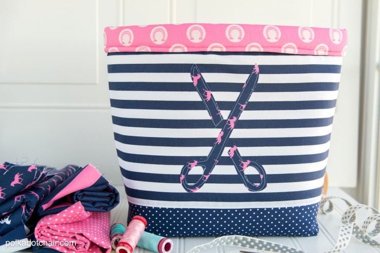 Large Fabric Basket Sewing Tutorial | Polka Dot Chair