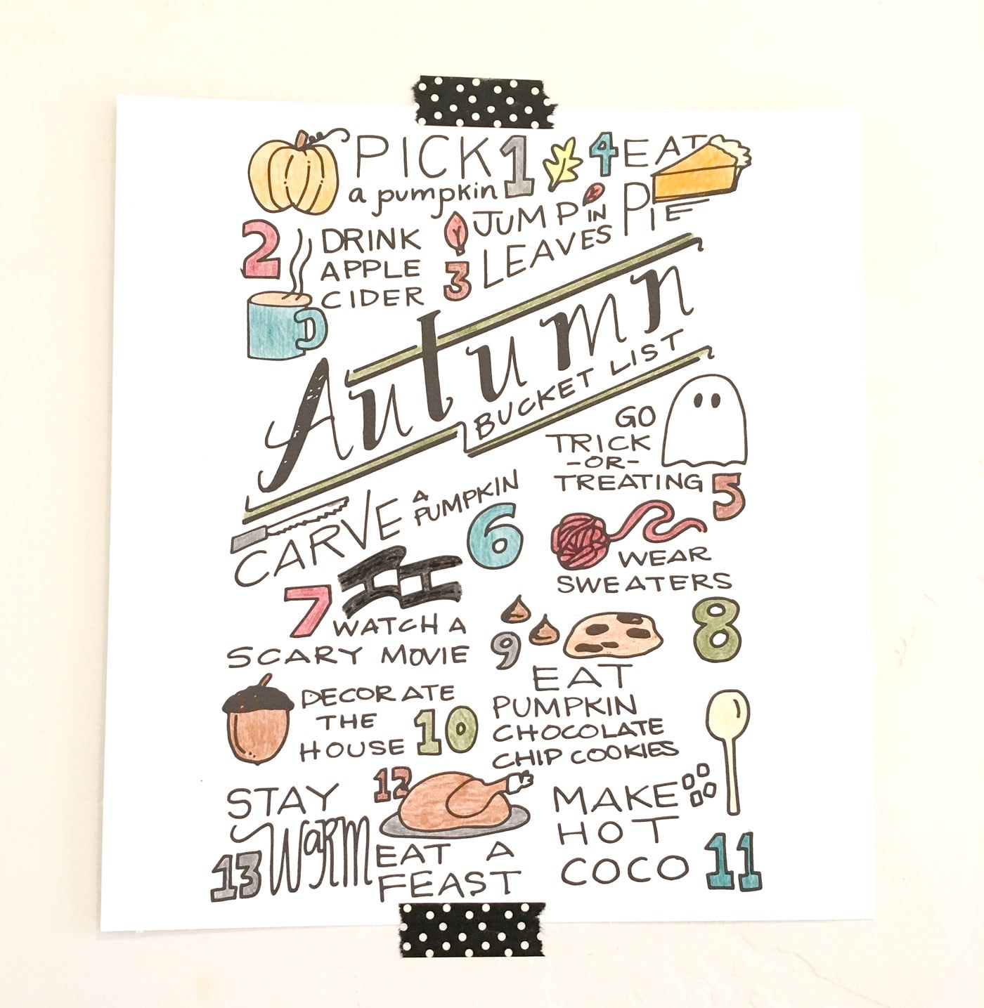 The Ultimate Autumn and Fall Bucket List - you can download a copy of it on polkadotchair.com