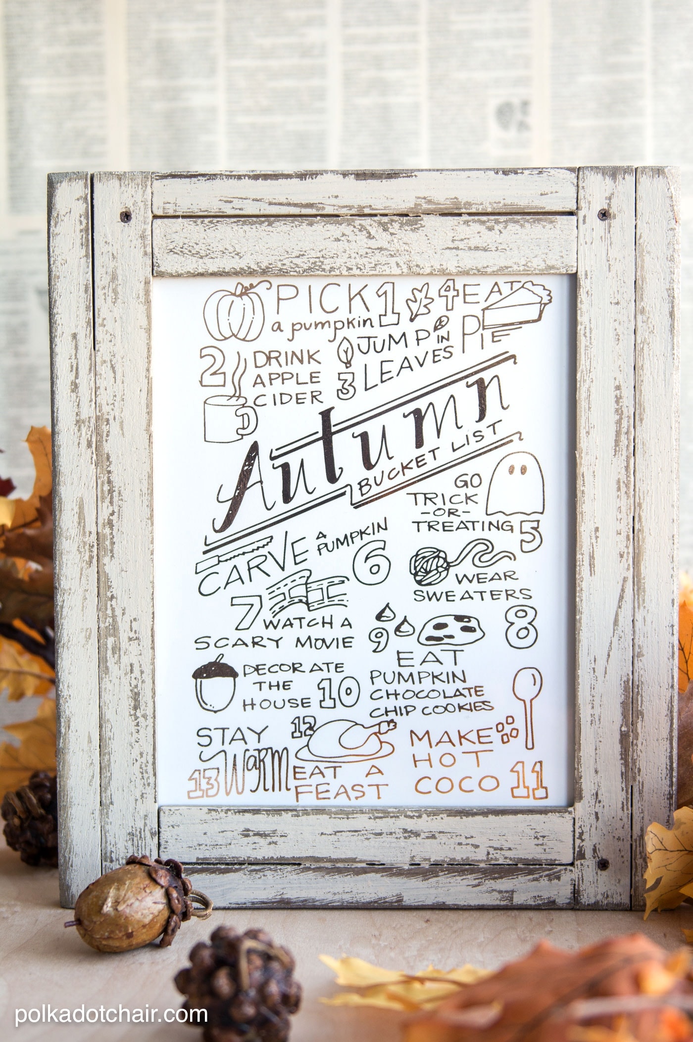 The Ultimate Autumn and Fall Bucket List - you can download a copy of it on polkadotchair.com