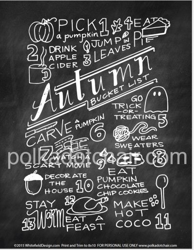 The Ultimate Autumn and Fall Bucket List - you can download a copy of it on polkadotchair.com