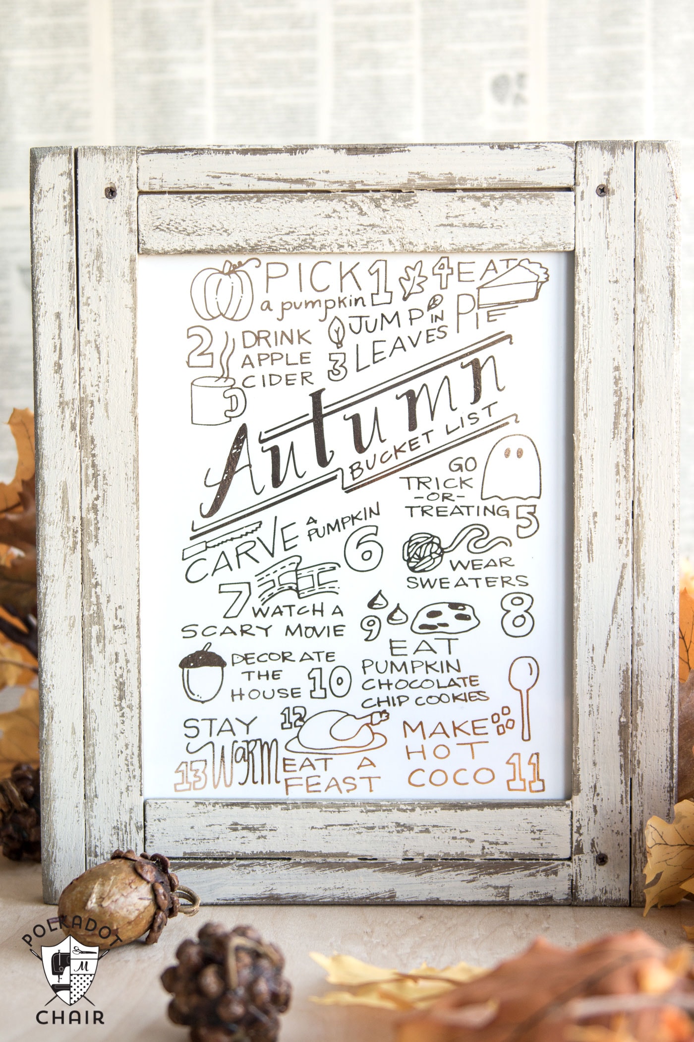 The Ultimate Autumn and Fall Bucket List - you can download a copy of it on polkadotchair.com