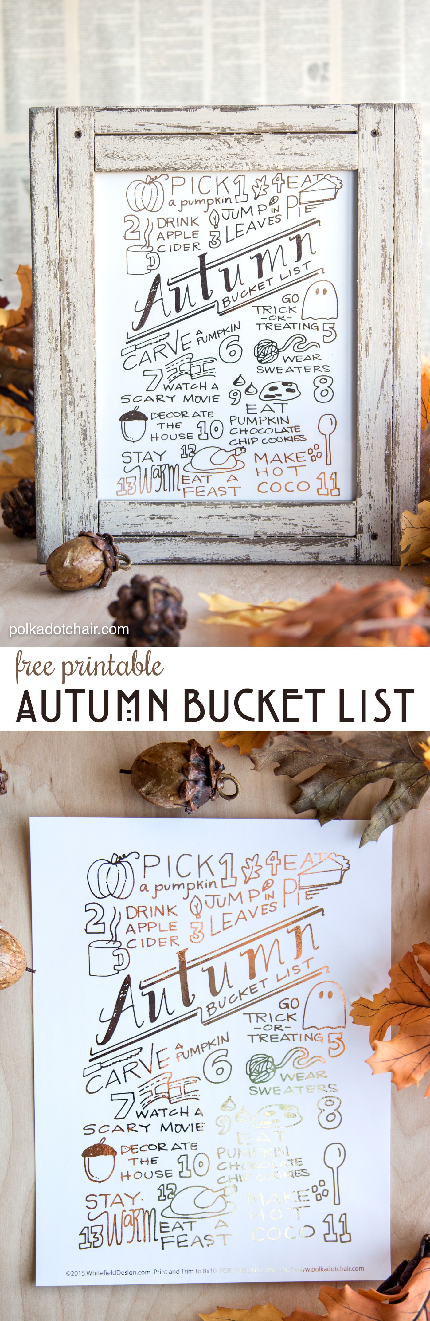 The Ultimate Autumn and Fall Bucket List - you can download a copy of it on polkadotchair.com