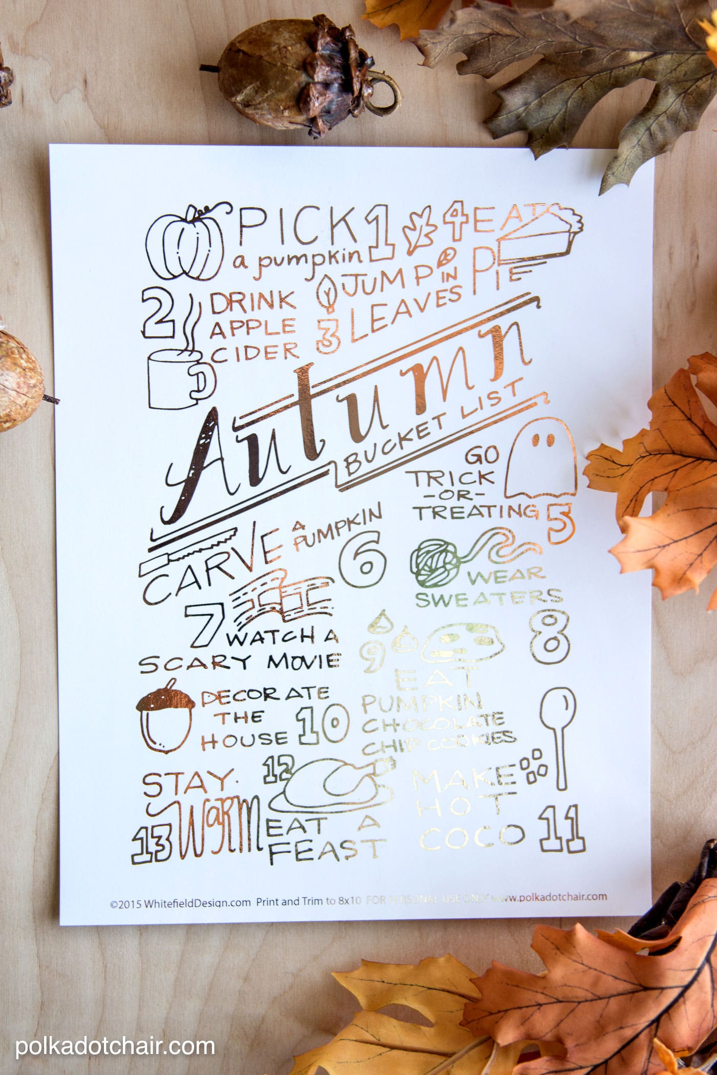 The Ultimate Autumn and Fall Bucket List - you can download a copy of it on polkadotchair.com