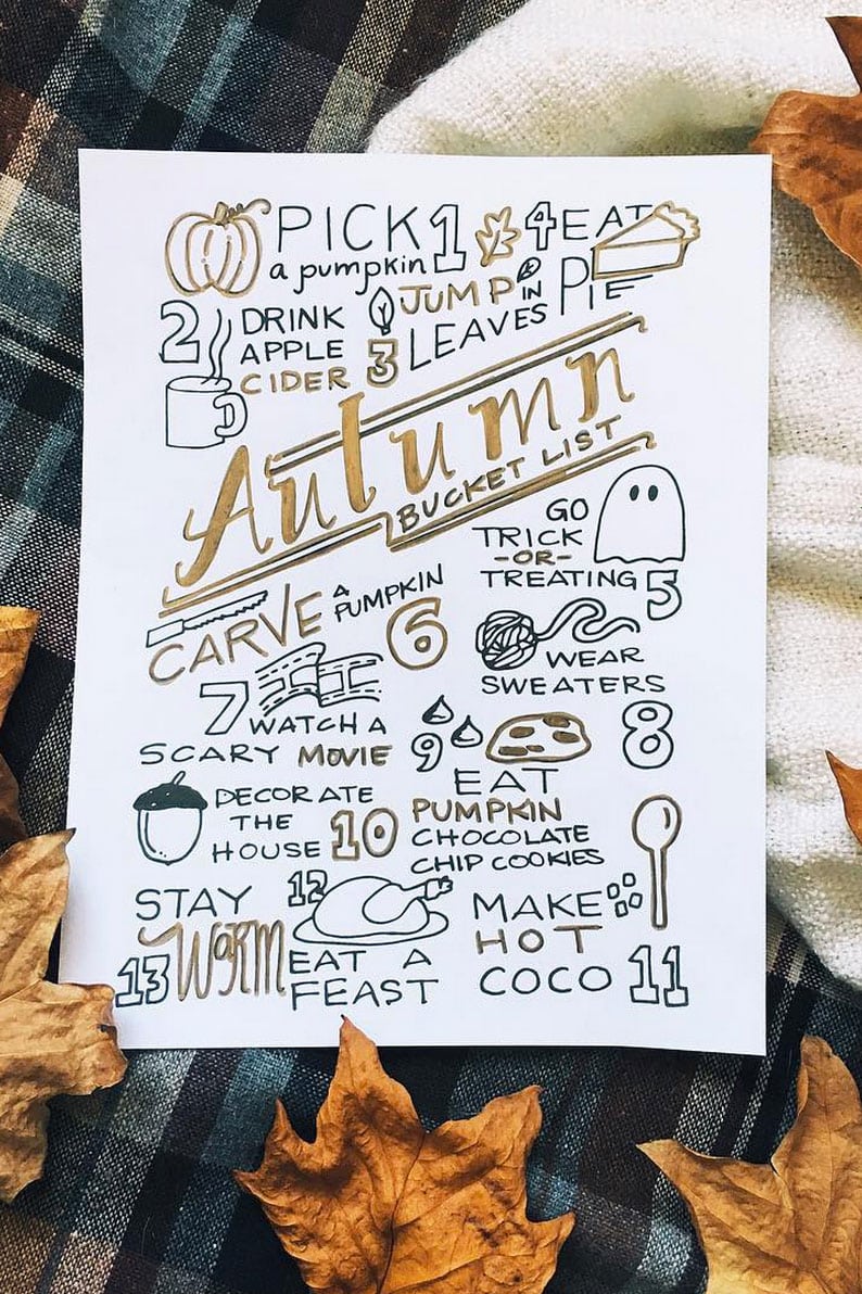 october bucket list printable