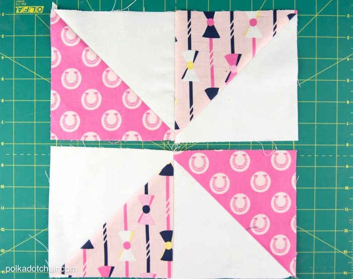 The October Quilt Block of the Month, a variation of a simple pinwheel block. Join in the block of the month series and make a quilt one month at a time.