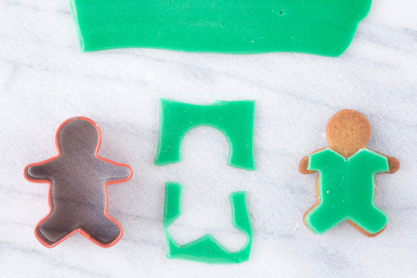 Gingerbread Christmas Cookie Decorating Ideas, use Airheads candy to cut out "clothes" and accessories for your gingerbread men