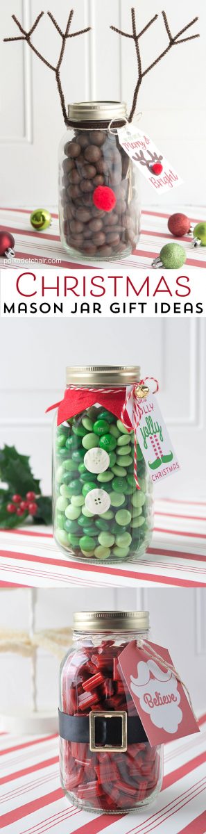 Reindeer Mason Jar Christmas Gift idea, so cute and easy. Would make a fun neighbor or teacher gift!