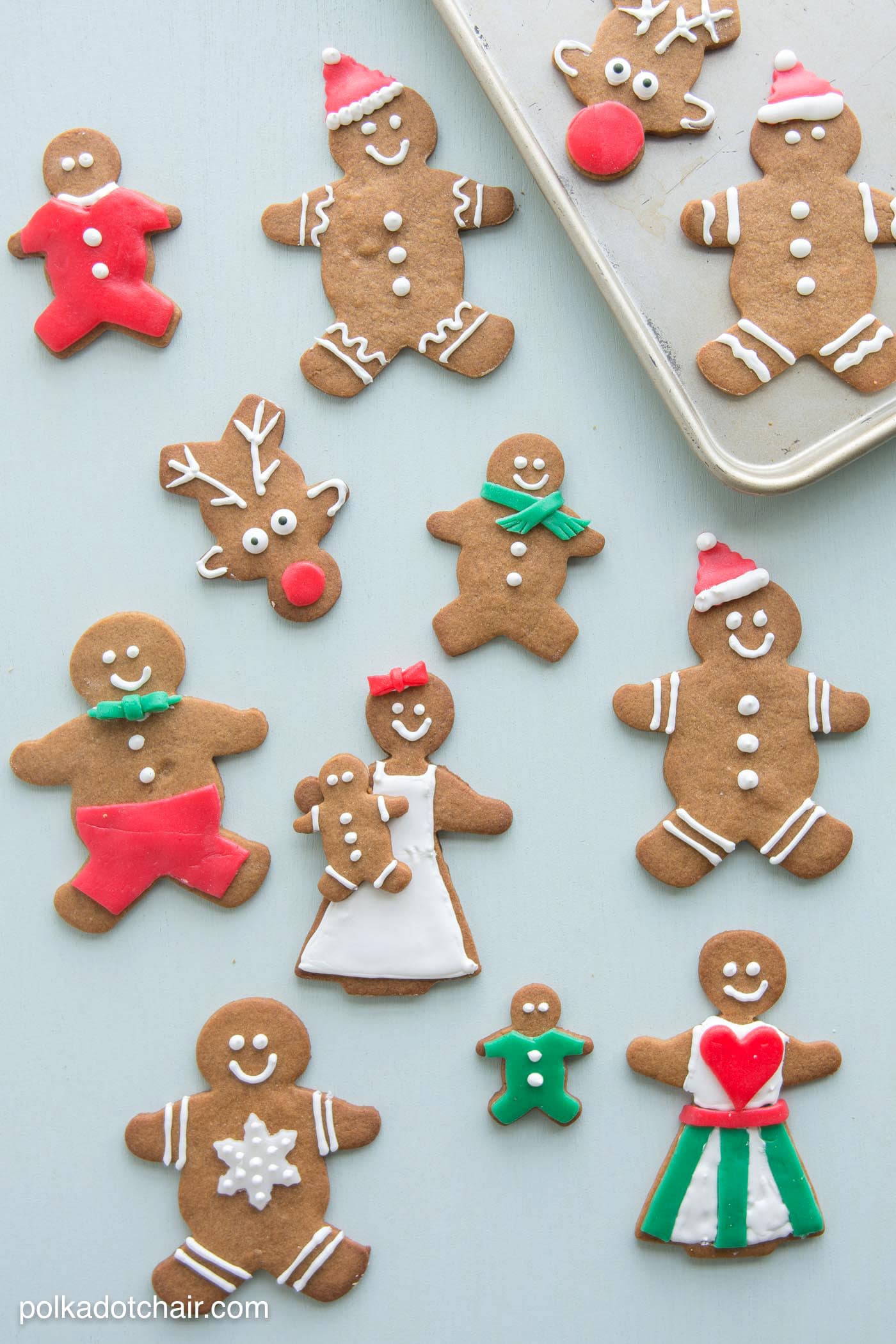 Christmas Gingerbread Cookie Decorating Ideas, use Airheads candy to cut out "clothes" and accessories for your gingerbread men