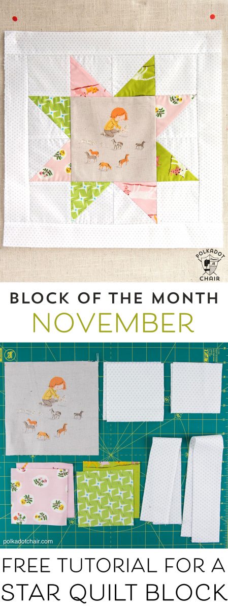 The November Quilt Block of the Month, a variation of a simple sawtooth star quilt block. Join in the block of the month series and make a quilt one month at a time.