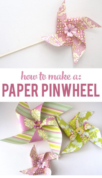 How to make a Paper Pinwheel, a really cute idea to decorate a kids room, or you could use it as a party decoration.
