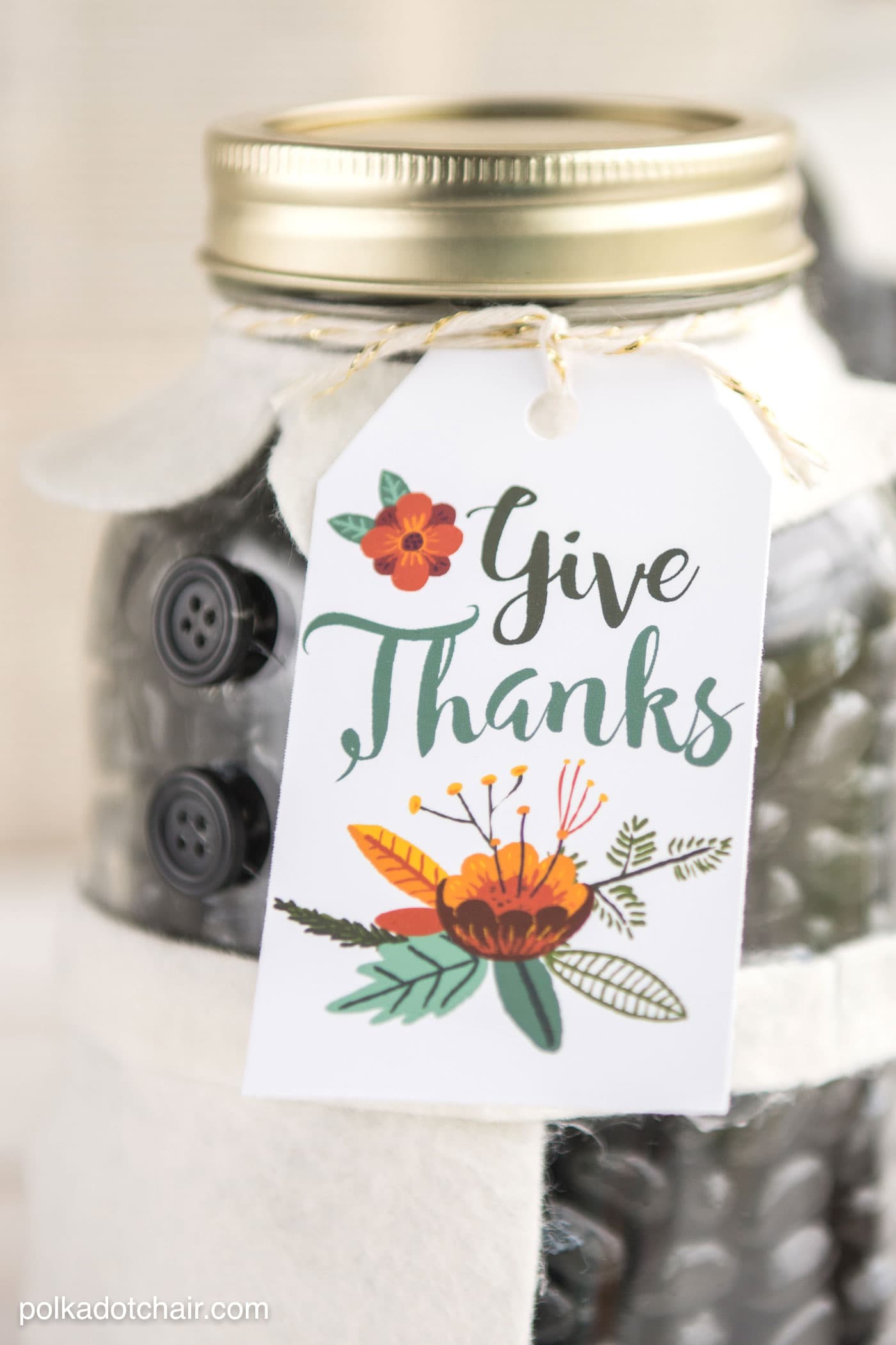 Thanksgiving Mason Jar Gift Idea - The Polka Dot Chair