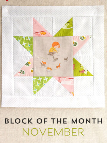The November Quilt Block of the Month, a variation of a simple sawtooth star quilt block. Join in the block of the month series and make a quilt one month at a time.