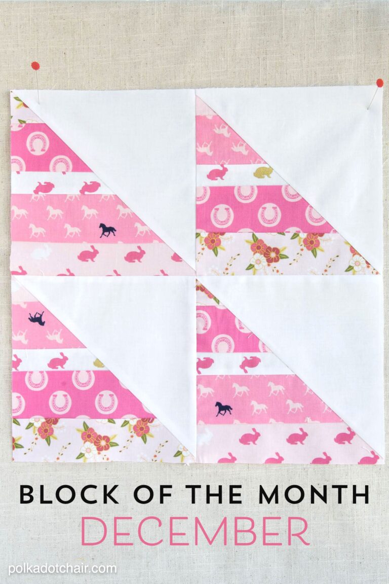 How to Make a Half Square Triangle String Quilt Block – December Block of the Month