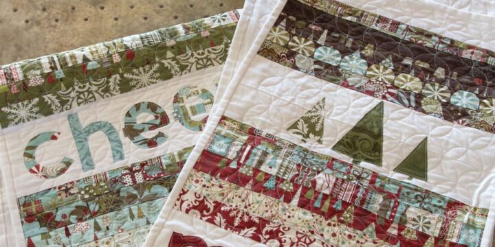 Free sewing pattern for a quilted Christmas Table runner
