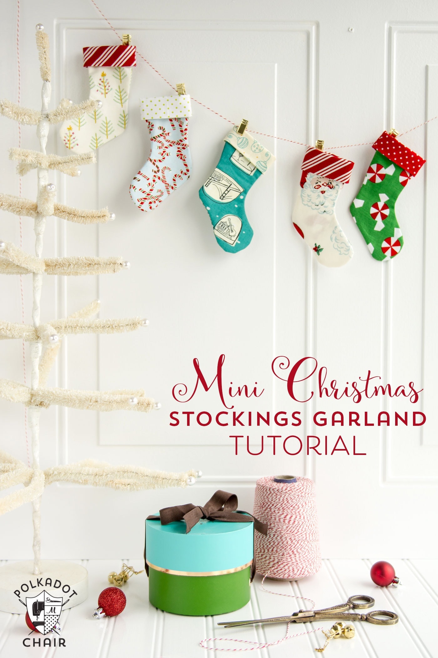 Mini Christmas Stocking Garland Tutorial