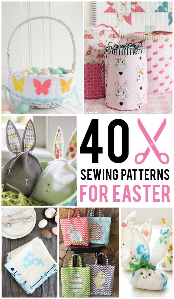 Over 40 Sewing Patterns and Tutorials perfect for Easter. Everything from Easter Basket Sewing Patterns to Easter Bunny Softies and Easter Dresses!