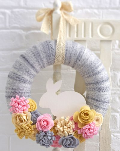 Easter Bunny Felt Easter Wreath by HobbyCraft