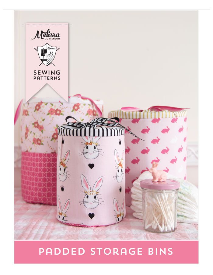 Sewing Pattern for Padded Storage Bins in 3 sizes. Make great and really cute storage for a nursery, kids room or craft room.