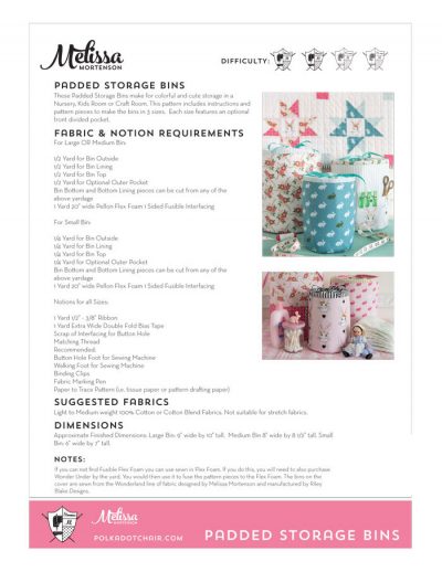 Two New Sewing Patterns - The Polka Dot Chair