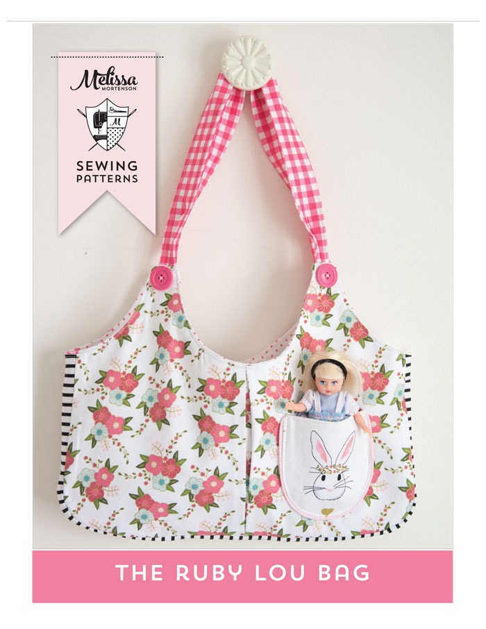 Sewing Pattern for Ruby Lou Bag, a cute tote bag pattern for little girls. Love the front pocket!