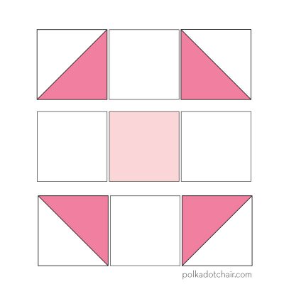 The February Block of the Month on polkadotchair.com - A free pattern for a Shoo Fly Quilt Block