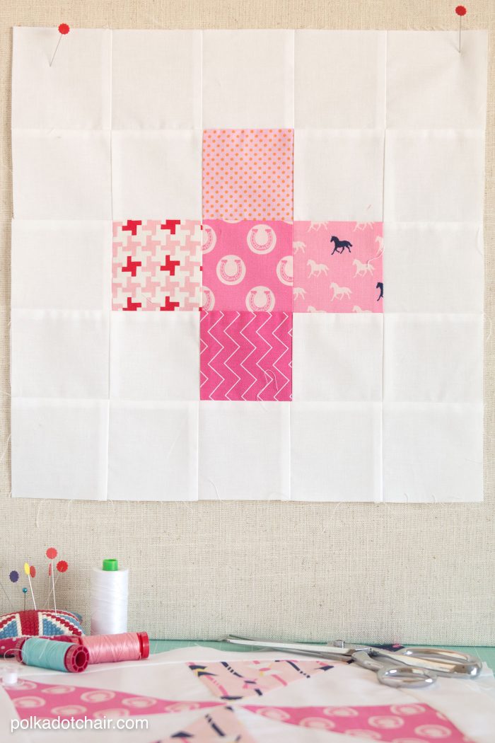 Free pattern for a plus quilt block on polkadotchair.com