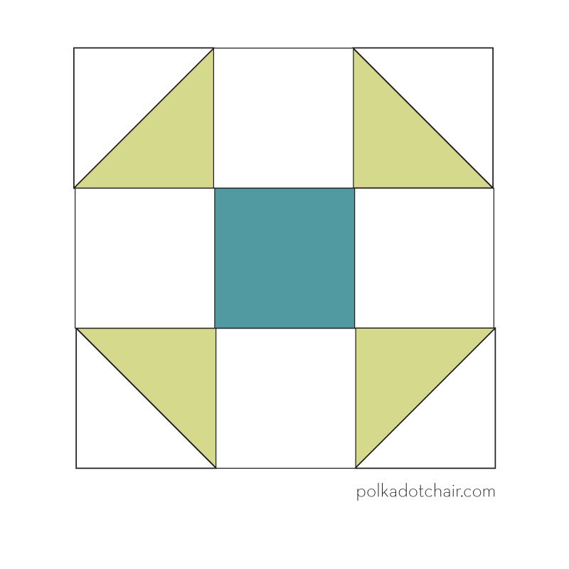 The February Block of the Month on polkadotchair.com - A free pattern for a Shoo Fly Quilt Block 