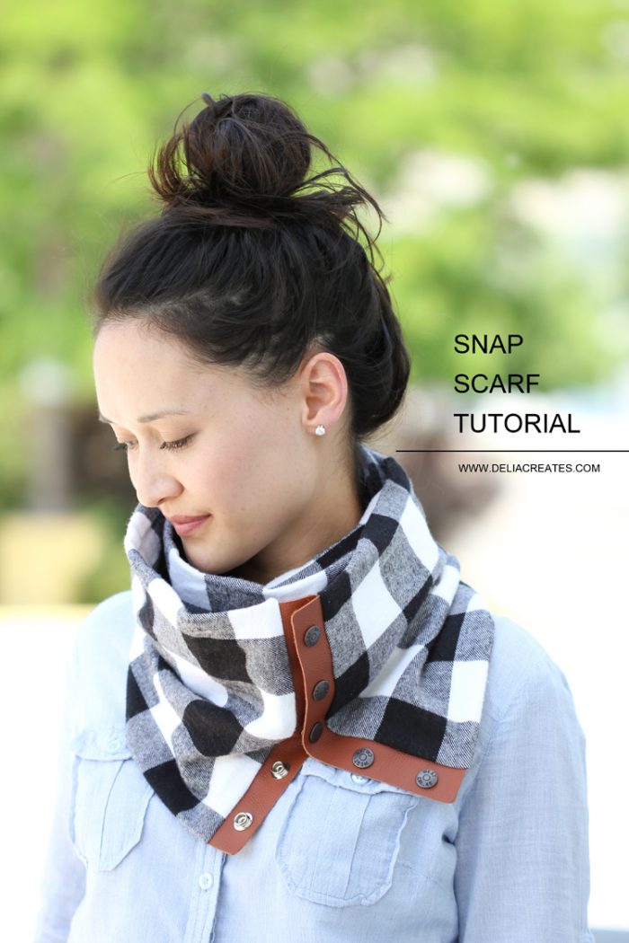 Snap Up Scarf Sewing pattern - love the touch of leather!