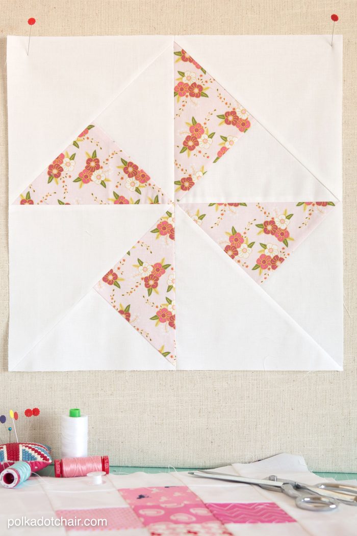 Free pattern for a Turnstile Quilt Block on polkadotchair.com