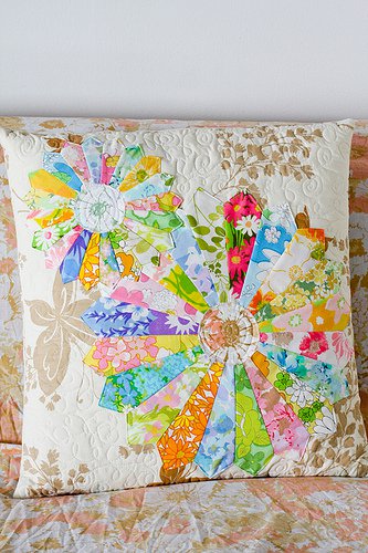 Vintage Sheet Dresden Pillow @ In Color Order
