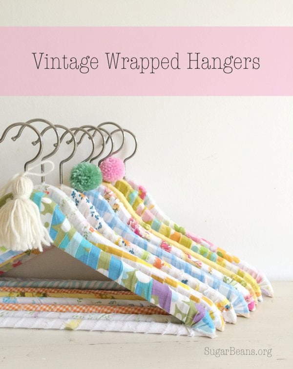 DIY Vintage Sheet Wrapped Hangers