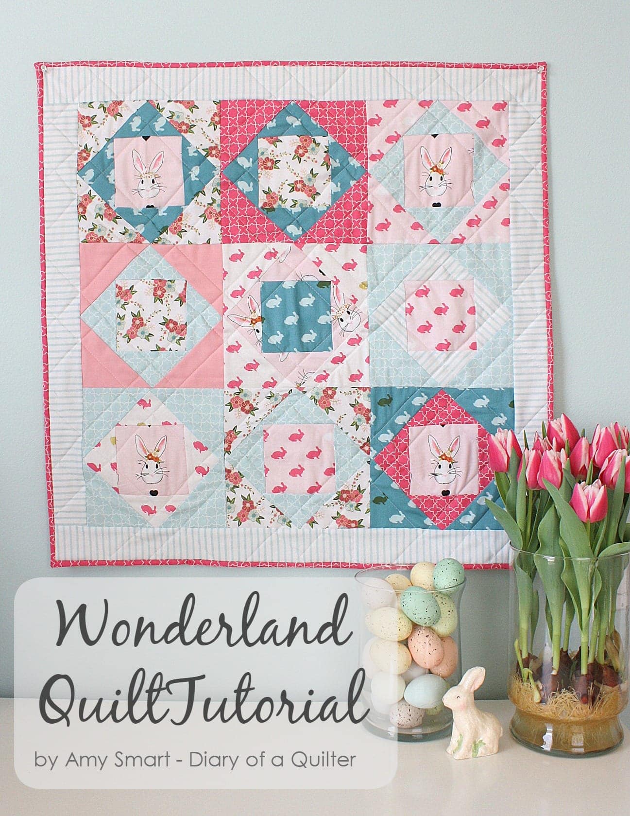 Square in Square Mini Quilt Tutorial by Amy Smart of Diary of a Quilter