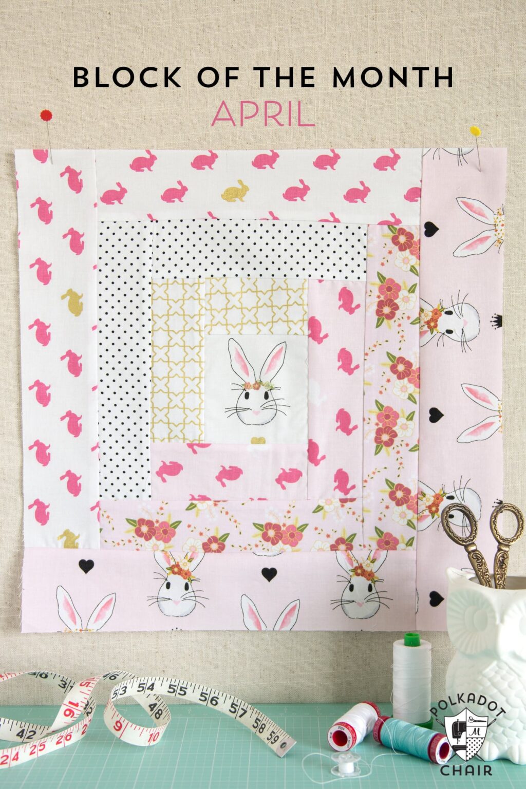 How to Make a Log Cabin Quilt Block | Polka Dot Chair